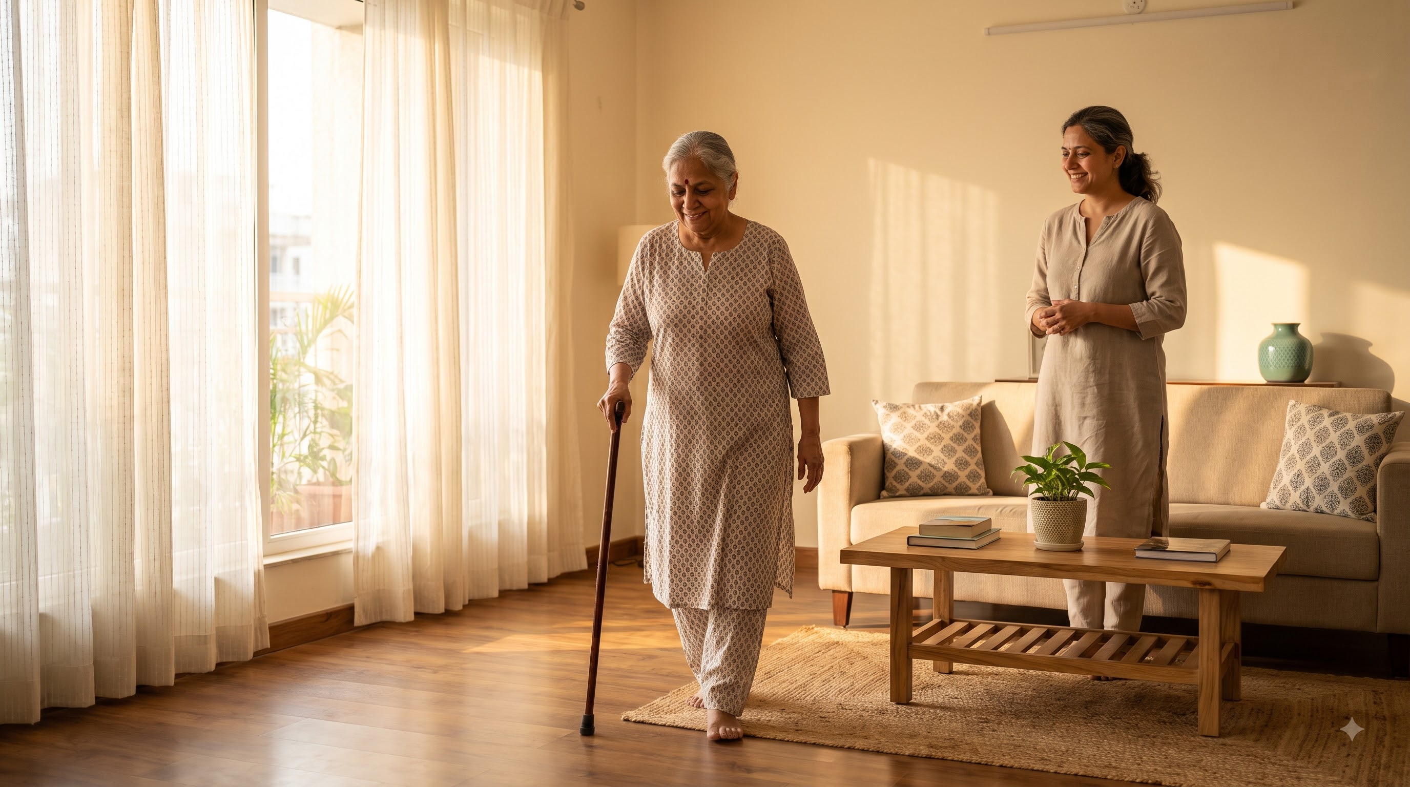 A family member connecting with their loved one during recovery at home